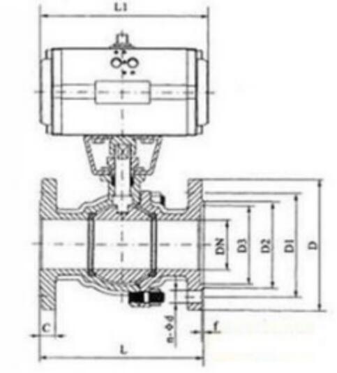 氣動球閥結(jié)構(gòu)圖